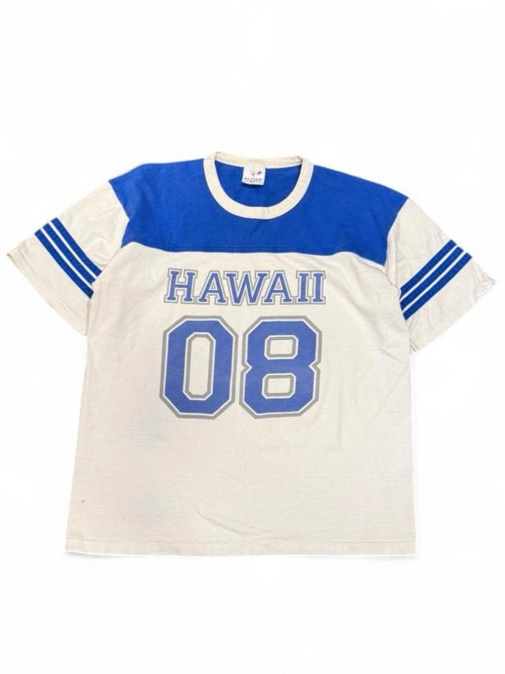 Vintage 80s Alore Hawaii Striped Single Stitch Ringer Tee Made in USA